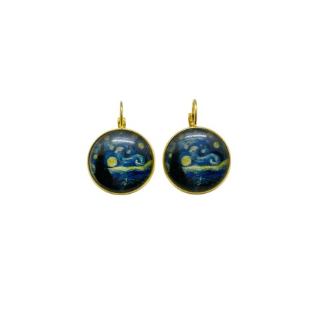 earrings steel gold starry night1